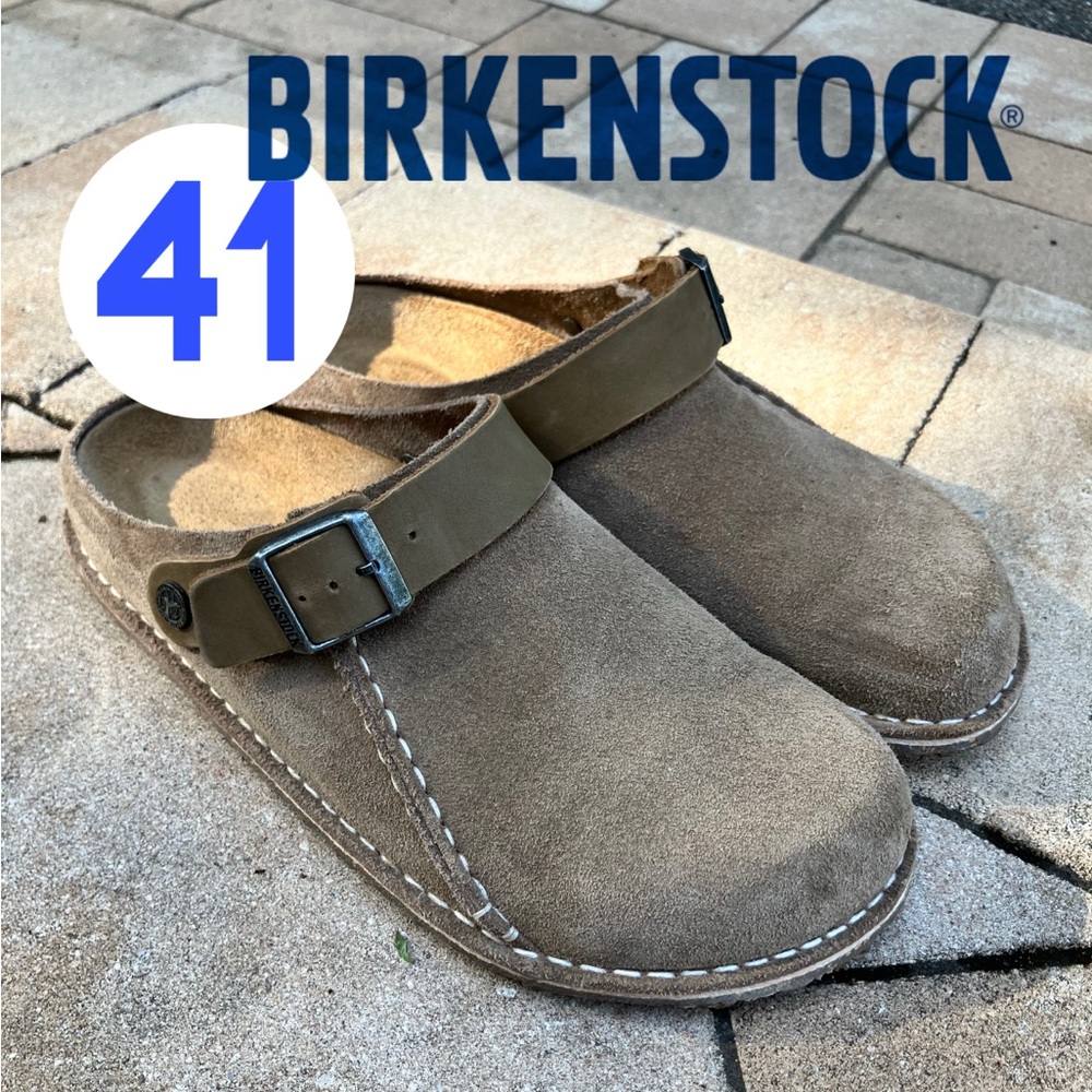 Birkenstock Suede Clogs with Strap